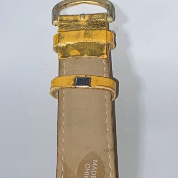 Futura Women's Gold Tone Floating Rhinestone Leather Band Quartz Watch OS - Picture 7 of 13